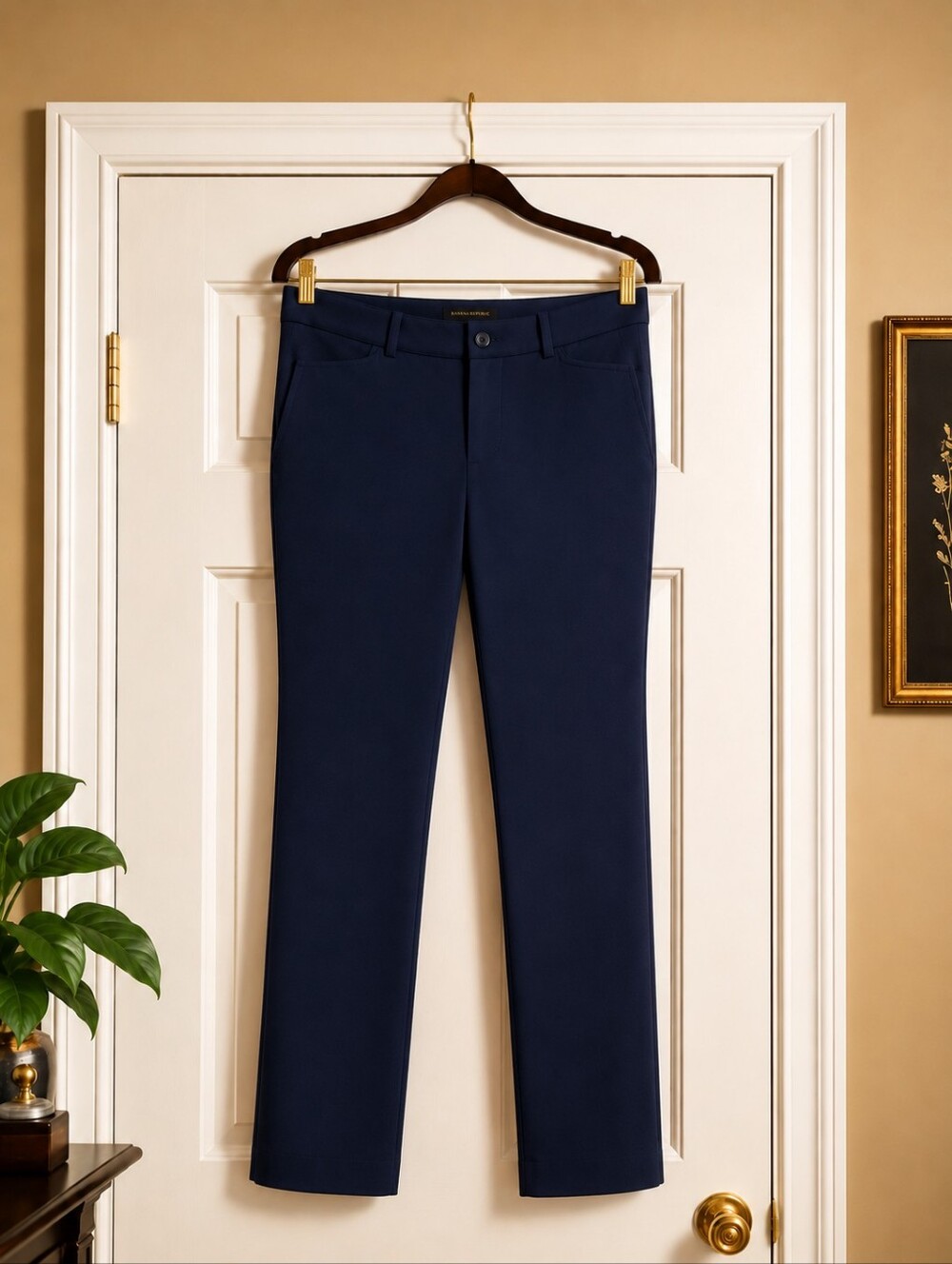 Banana Republic Preppy Dark Academia Blue Trousers Business Casual Size 6